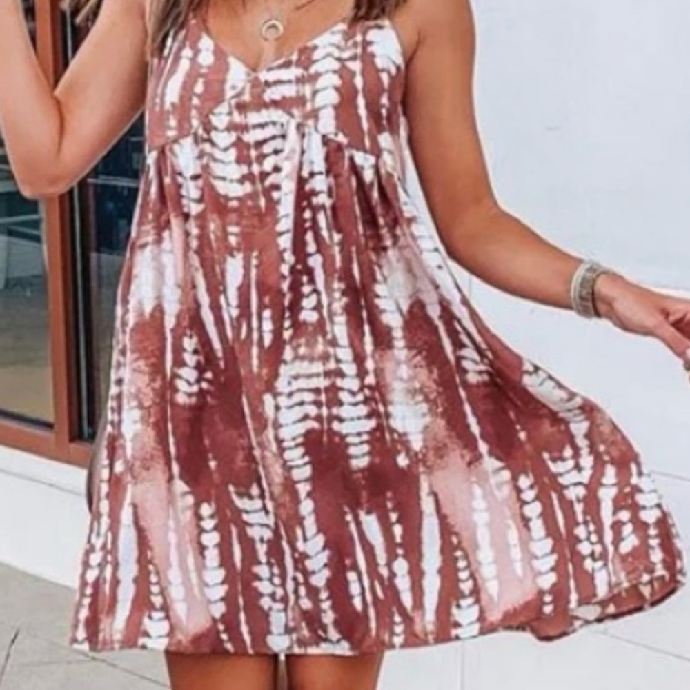 Pink Lily Asymmetrical Dress in Maroon and White NWT